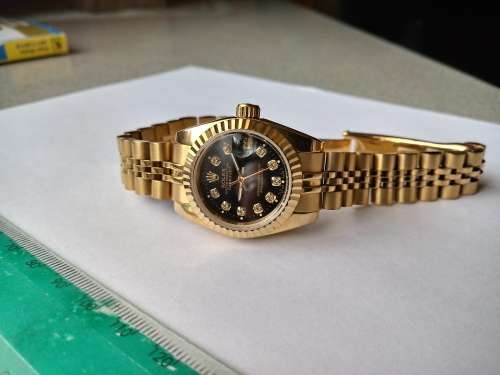 Rolex Ladies Oyster Perpetual, Automatic, 18 K gold with diamond hour markers