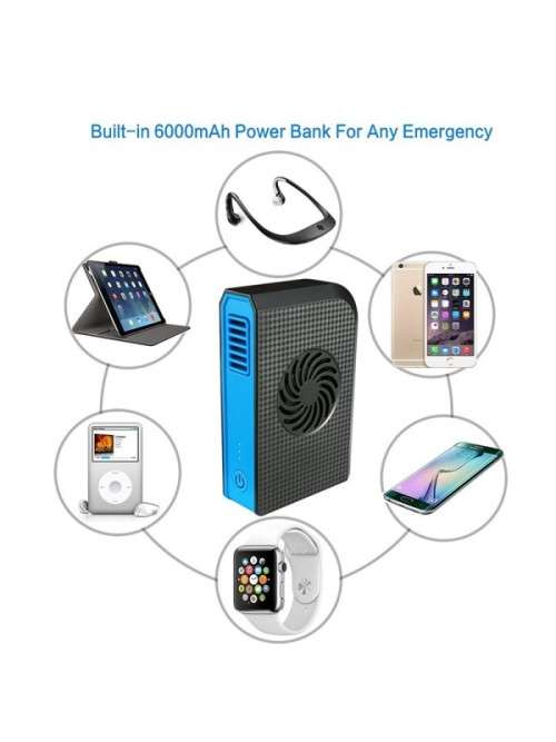 6000mAh Power Bank - High Capacity Lithium Battery, Built-In Fan, 55dB, Brushless Motor