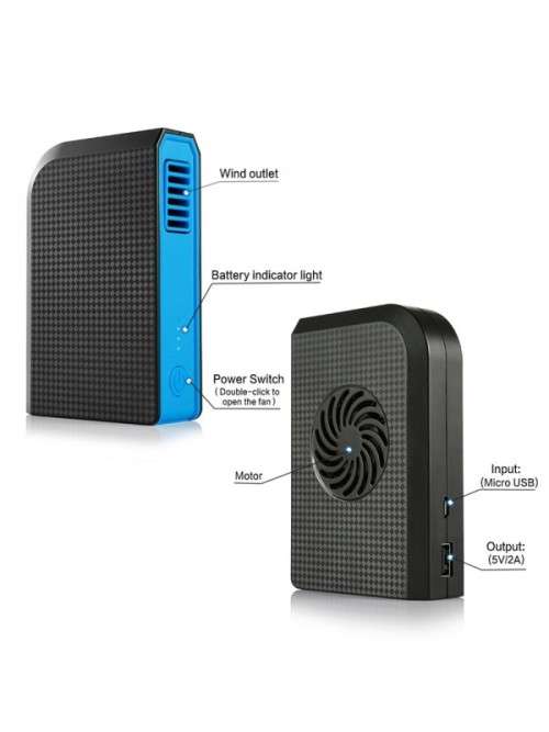 6000mAh Power Bank - High Capacity Lithium Battery, Built-In Fan, 55dB, Brushless Motor