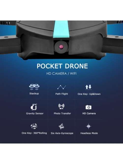 JYO180 Mini Drone - 2.4GHz WiFi Control, 720p HD Camera, 6 Axis Gyro, App Control, 500mAh, 30m Range