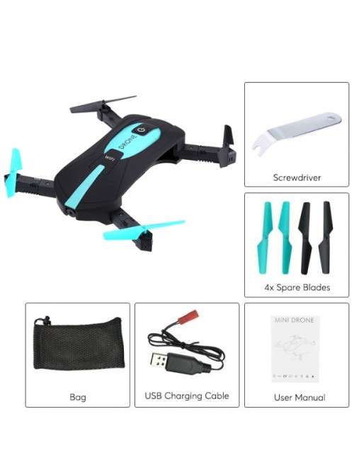 JYO180 Mini Drone - 2.4GHz WiFi Control, 720p HD Camera, 6 Axis Gyro, App Control, 500mAh, 30m Range