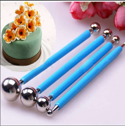 4PCE DIY STAINLESS STEEL BAKING CAKE TOOLS PEN FONDANT DECORATING CLAY FLOWER SUGAR CRAFT!!!