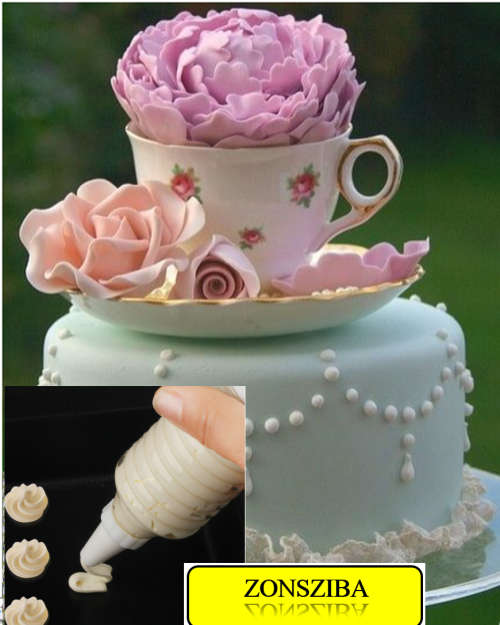 Cake Decoration With 8pc Moulds 8 Nozzles Plastic Icing Piping Cream Syringe Tips Set for Cake Decor