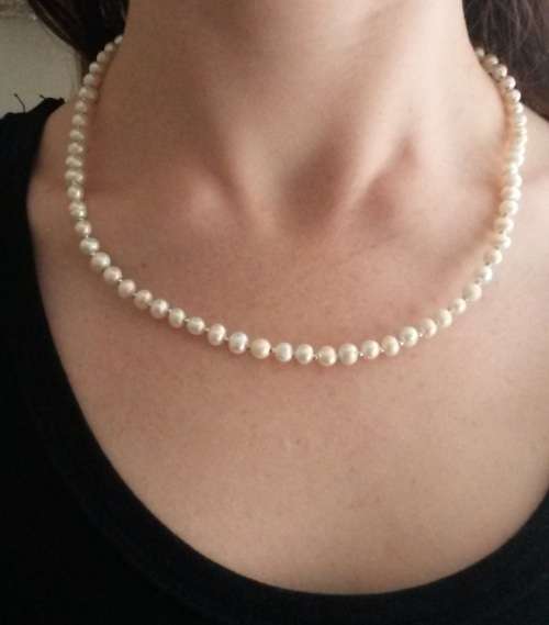 A PETITEWHITE (0.4) PEARL NECKLACE 50.5CM !!!