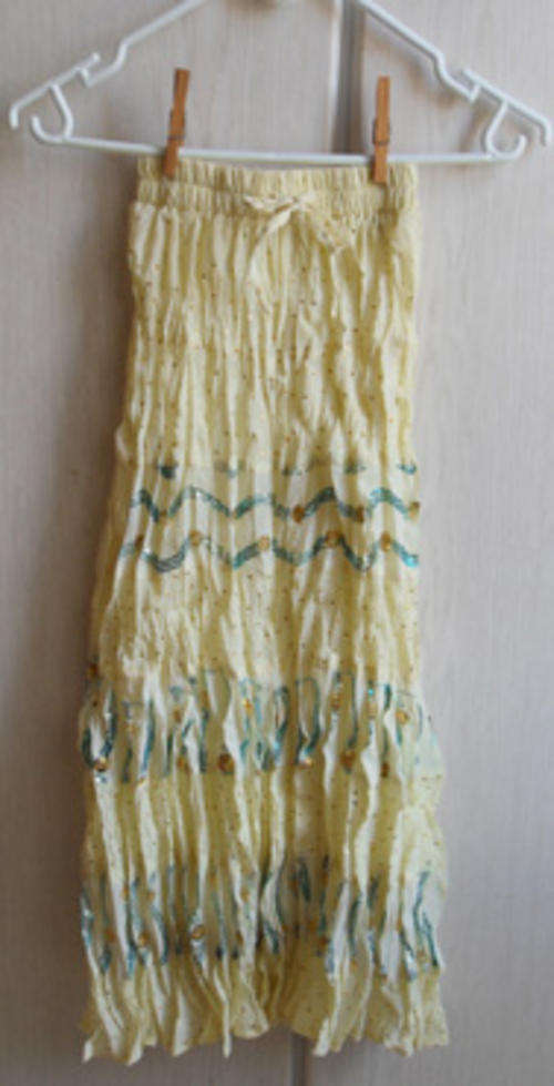 Lovely Bidded on Light Yellow Tube Top Dress in Size 26