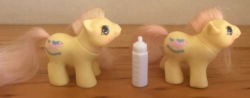 My Little Pony - Newborn Twins - Milkweed and Tumbleweed with newborn bottle (1986)