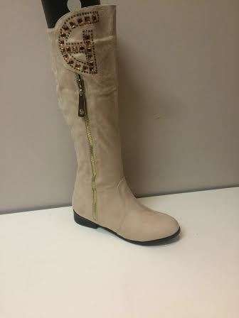 Beige Bling Boots