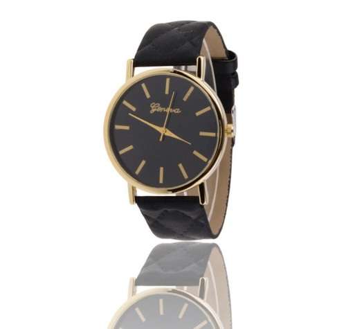 BLACK GENEVA WOMENS WATCH