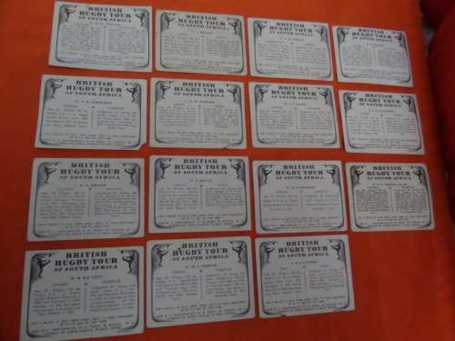 Rare 1938 British rugby tour of South Africa cigarette cards incomplete