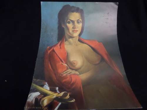 Vladimir Griegorvich Tretchikoff 1913-2006 Print Signed Portrait of Lenka Red Jacket 1975