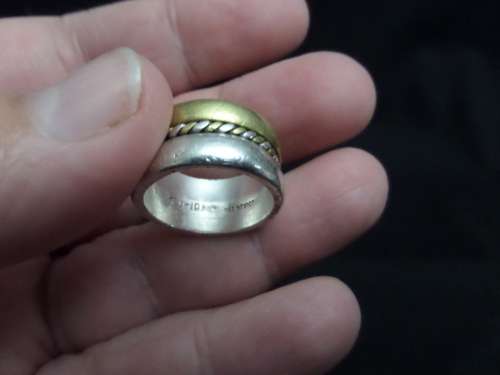 Mexico Silver 925 TD101 Couple Spinning Ring 10.6 grams (dim 18mm)