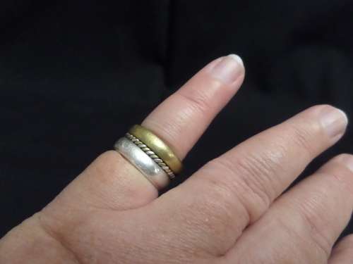 Mexico Silver 925 TD101 Couple Spinning Ring 10.6 grams (dim 18mm)