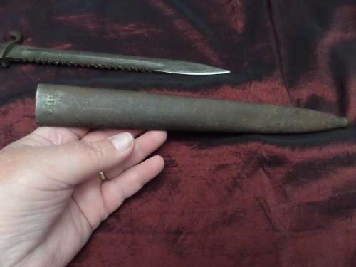 German South West Africa 1914 Erfurt KS 1108 Schutztruppe Saw Back Bayonet