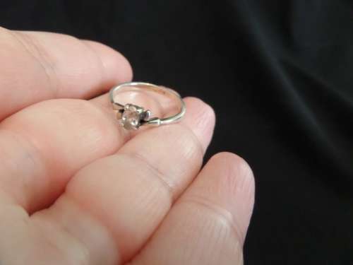 Silver 925 Ring (White Stone)2.2 grams Dim 18mm  Clearly marked