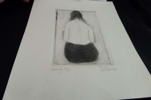 "Belgium Nude" Etching 33/50 Pieter van der Westhuizen 1931-2008 not framed