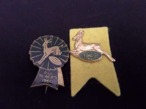 Two Springbok Rugby Badges (1960 All Blacks and 1969)