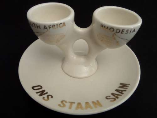 South Africa/Rhodesia Ons Staan Saam/United We Stand Egg Cup Holder (Very Rare)