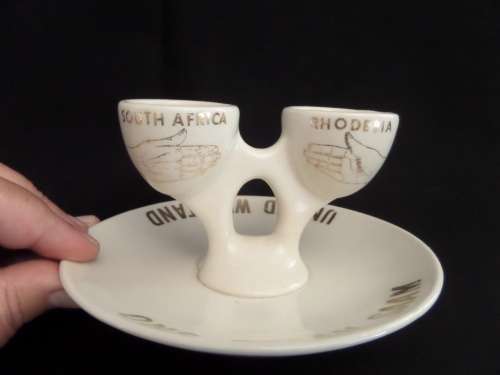 South Africa/Rhodesia Ons Staan Saam/United We Stand Egg Cup Holder (Very Rare)