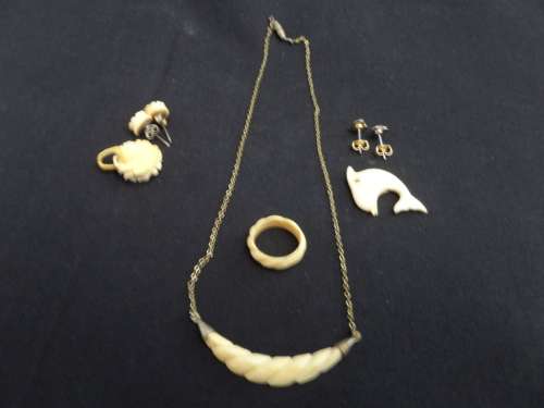 Lot of Vintage Bone made Jewelery (Bid for the lot)