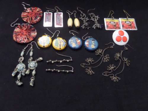 Lot of 10 Funky Earings and 1 Brooch (bid for the lot)