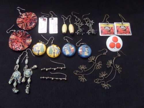 Lot of 10 Funky Earings and 1 Brooch (bid for the lot)