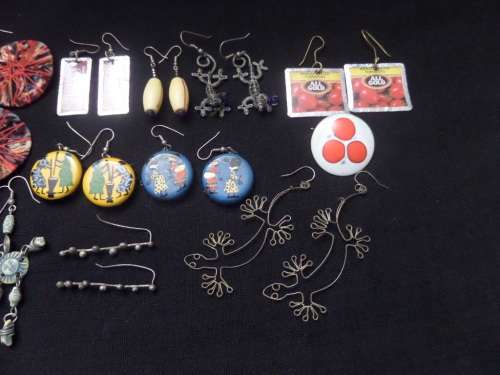 Lot of 10 Funky Earings and 1 Brooch (bid for the lot)