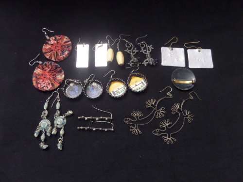 Lot of 10 Funky Earings and 1 Brooch (bid for the lot)