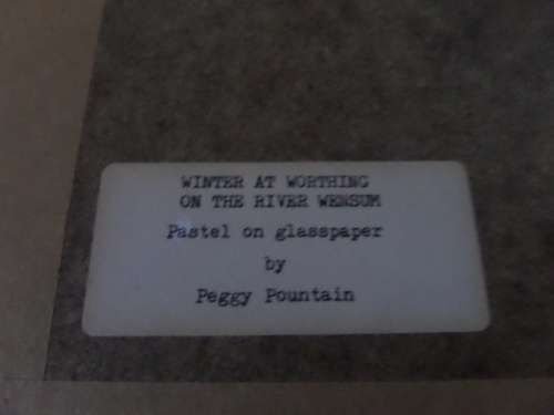 Peggy Fountain Pastel on glasspaper (Winter at Worthing on the river Wensum) 42cm x 50 cm