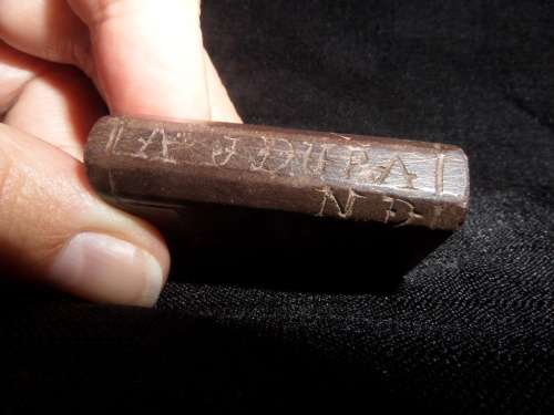 Boer Prisoner of War Small Stone Bible with the name A.J.Durand carved on it