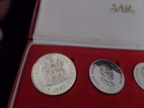 1982 South Africa Proof Coin Set (Gold coins missing)