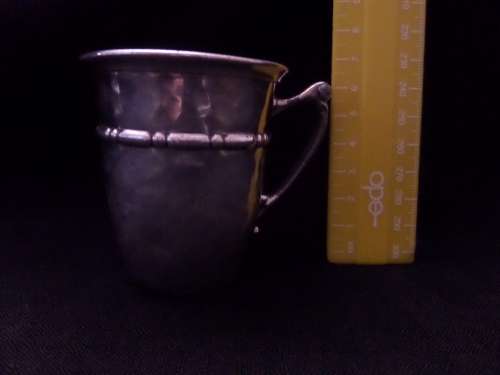 Silver Plated Christening Cup marked Y GERO 90 (7cm high)