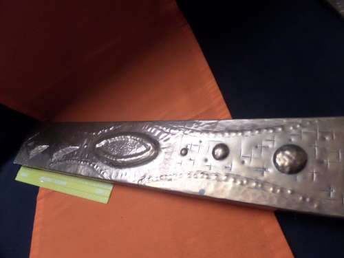 Arts and Crafts Style Copper Plaque Boxed 62 cmx10 cm x 2 cm