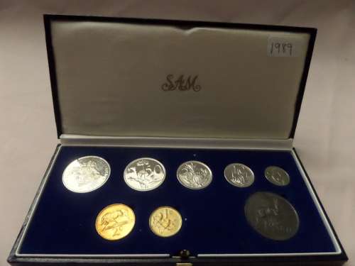 1989 Republic of South Africa Proof Coin Set (With silver Rand)1/2