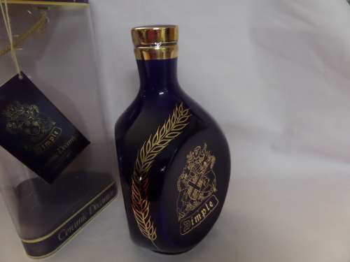 Very Rare John Haig Dimple 15 Year Blue and Gold Old Whisky Decanter Sealed and boxed 750 ml