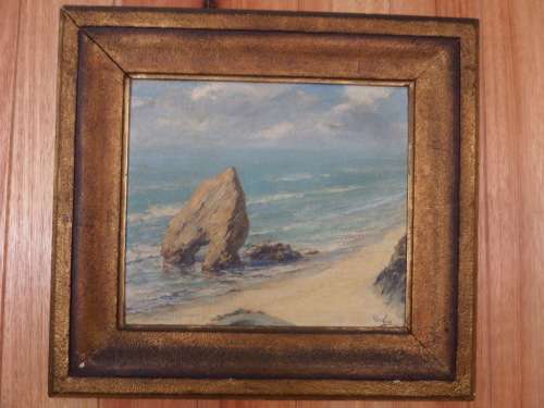 Oil on Board  -  Sea Scene  - signed  Pedro 1947