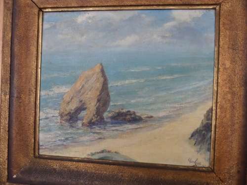 Oil on Board  -  Sea Scene  - signed  Pedro 1947