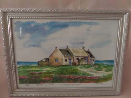 Watercolor   74/100 Piet se Huis Suiderstrand signed Mossie