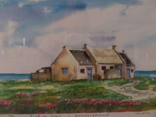 Watercolor   74/100 Piet se Huis Suiderstrand signed Mossie