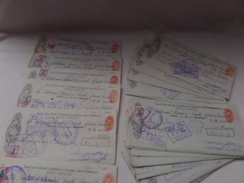 Lot of Union of South Africa Barclays Bank (Dominion .Colonial and Overseas) Cheques  more than 100