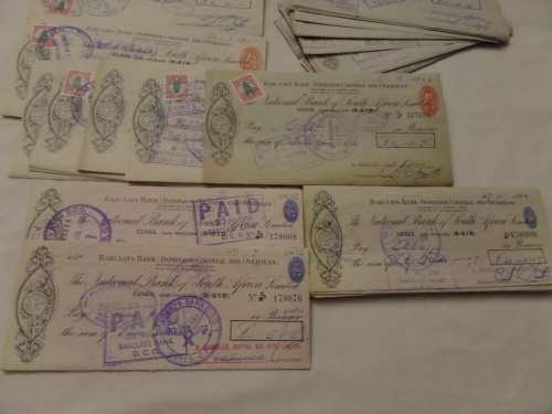 Lot of Union of South Africa Barclays Bank (Dominion .Colonial and Overseas) Cheques  more than 100