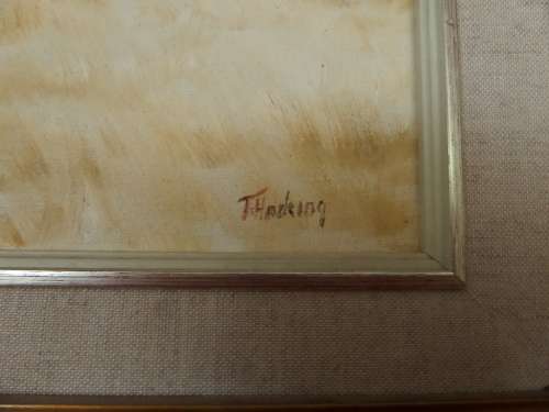 Oil on Board  - T Hacking -  Elephant   - Frame Size 50 cm x 40 cm