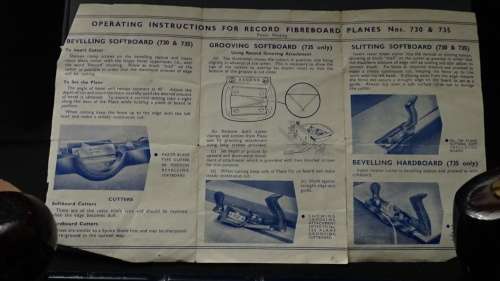 Record Fibreboard Planes No 730 and 735 Planes made in England