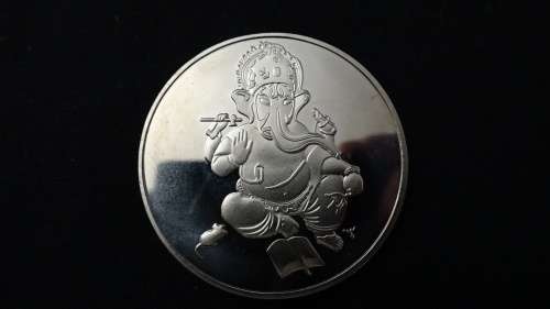 India Gamesha Hinduism Medal Silver Commemorative Coin 28. grams