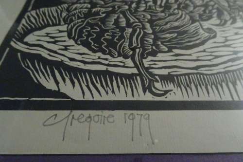 Gregoire Boonzaier 1909 - 2005 Linocut  Cape Crayfish  - Signed in Pencil 1979