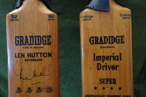 2 x Very Interesting Signed Mini Cricket Bats -Australian Touring Team 1956 - M.C.C. 1956-1957