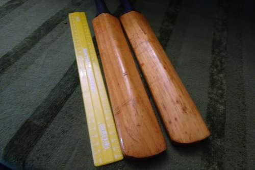 2 x Very Interesting Signed Mini Cricket Bats -Australian Touring Team 1956 - M.C.C. 1956-1957