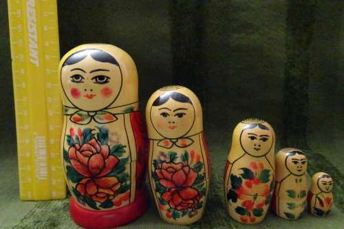 Set of Russian Babushka Dolls - 10.5 cm and down
