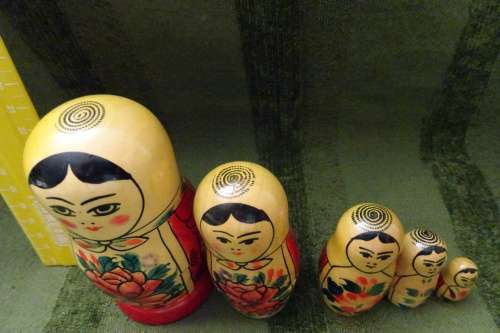 Set of Russian Babushka Dolls - 10.5 cm and down