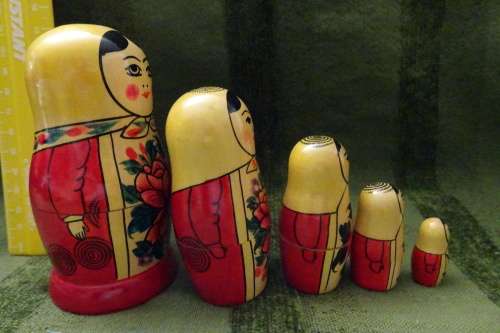 Set of Russian Babushka Dolls - 10.5 cm and down