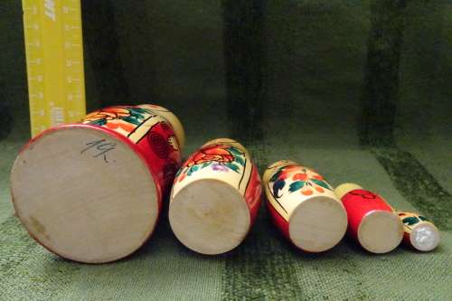 Set of Russian Babushka Dolls - 10.5 cm and down